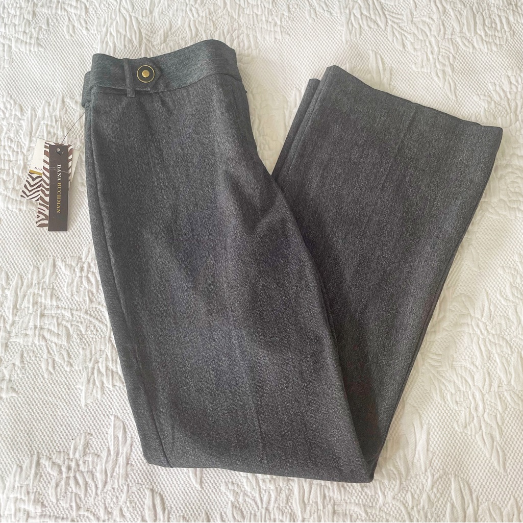 Nwt Kohl’s Dana Buchman Charcoal Elegant Reflections Grey Trousers Pants Size 8